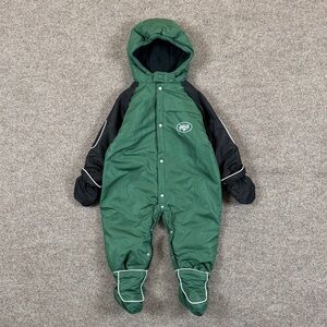 NFL Reebok NY Jets Hooded Puffer Fleece Lined Snow Suit Toddler Kids 24 Months